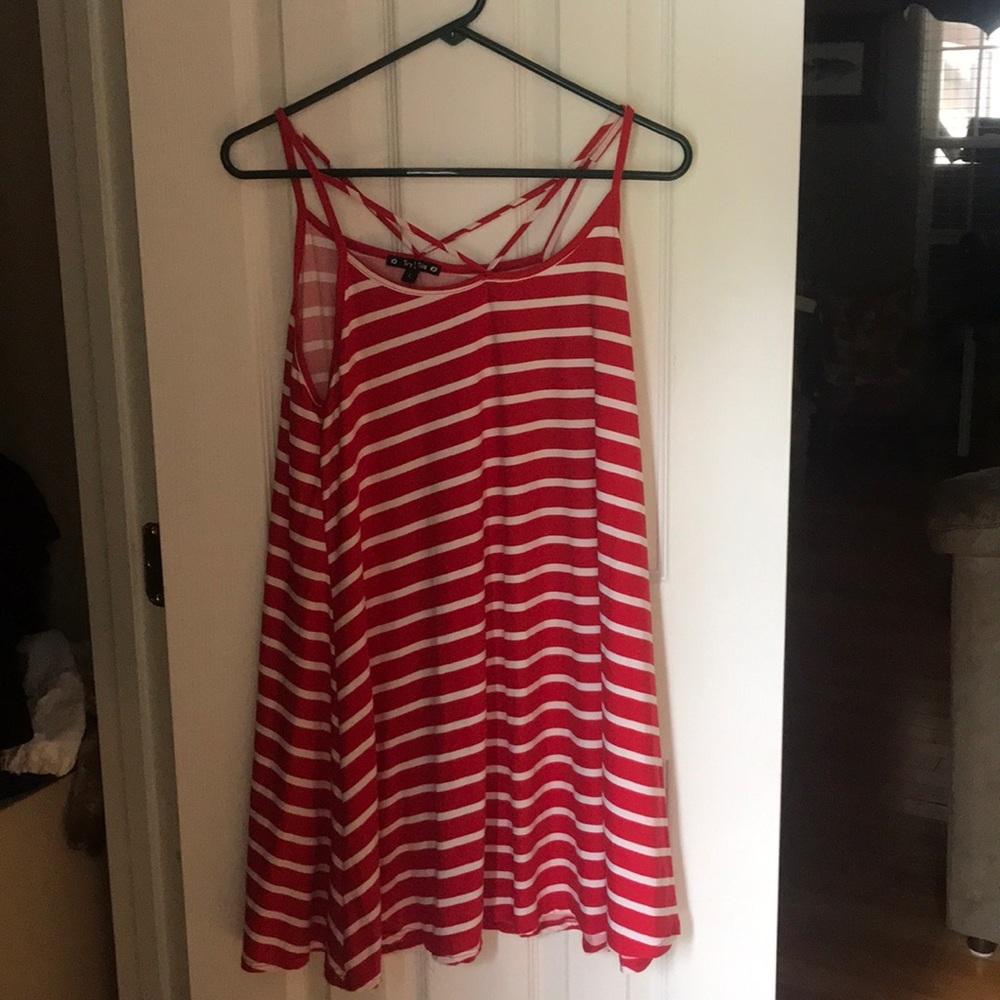 Red and white dress